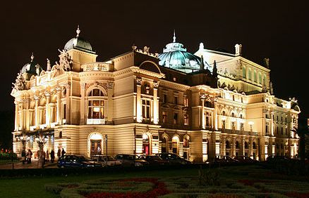 Kraków - Juliusz Słowacki Theatre by night Kraków - Juliusz Słowacki Theatre by night