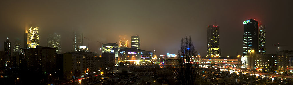 Warsaw by night, panorama Warsaw by night, panorama